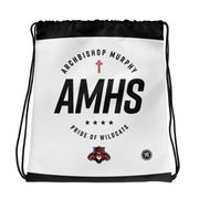 AMHS 'Excellence' white cinch bag