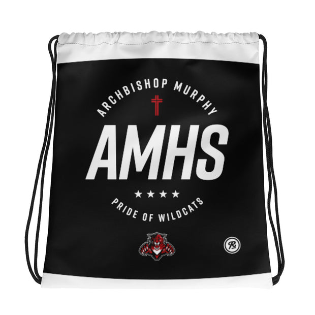 AMHS 'Excellence' black cinch bag